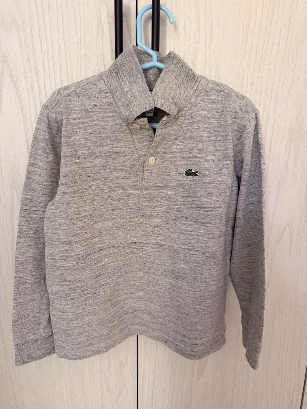 Lacoste Grey Heather Long-Sleeve Polo Top kids 6